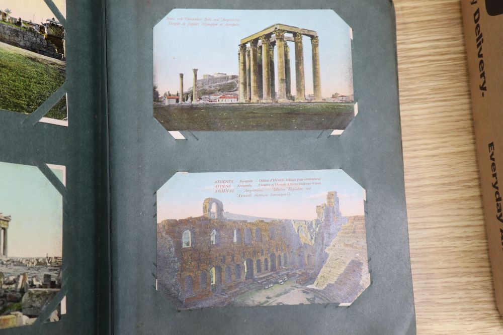 An early 20th century postcard album